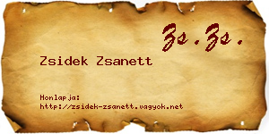 Zsidek Zsanett névjegykártya